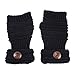 TININNA Invierno Cable Knit de Punto sin Dedos Guantes Calentadores de muñeca para Mujeres Niñas con Diseño Botón Negro