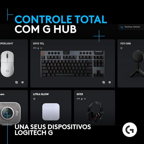 Microfone Condensador Gamer Logitech G Yeti Orb com RGB LIGHTSYNC, Captação Cardioide, Conexão USB P