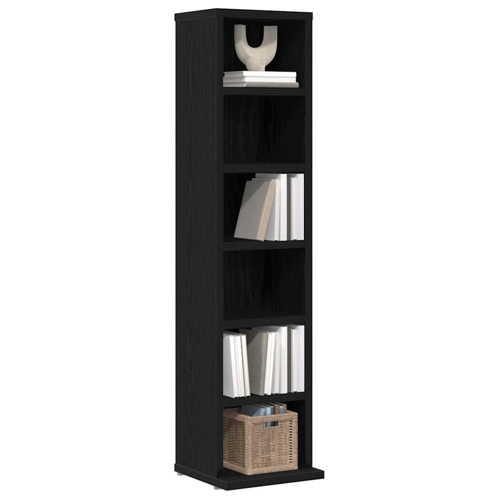 Mobile Porta CD Rovere Nero 21x20x88 cm in Legno Multistrato,Mobili,Armadietti e portaoggetti,Scaffali e armadietti per Supporti multimediali-862421