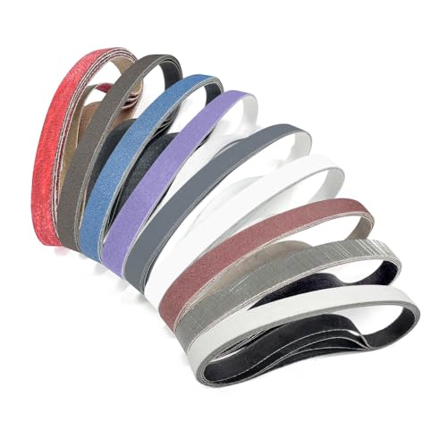 READ!LY 45 Pcs 1/2" x 12" Replacement Sharpening Belt Kit Compatible with Work Sharp Knife & Tool Sharpener WSKTS/WSKTS-KT/Mk.1 / Mk.2 – 80/120/240/400/600/800/1000/3000/5000 Grit Sanding Belts