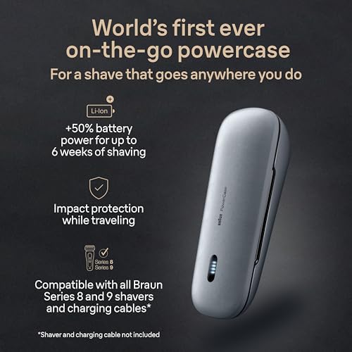 Image of Braun Powercase for Electric Razors for Men, Compatible with Braun Series 9 Pro, Series 9 and Series 8 Electric Shavers, Portable Shaver Case, Charges for Up to 6 weeks