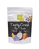 Elixi Leinsamen + Obst, Kokos-, Orangen-, Mango-Snack 300 g, Gemahlenes Leinsamenpulver, Proteine + Omega 3, Natürliche Ballaststoffe, Frühstücksmahlzeit, Glutenfrei