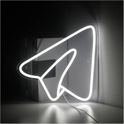 Lampe néon avion en papier LED à intensité variable pour décoration de chambre
