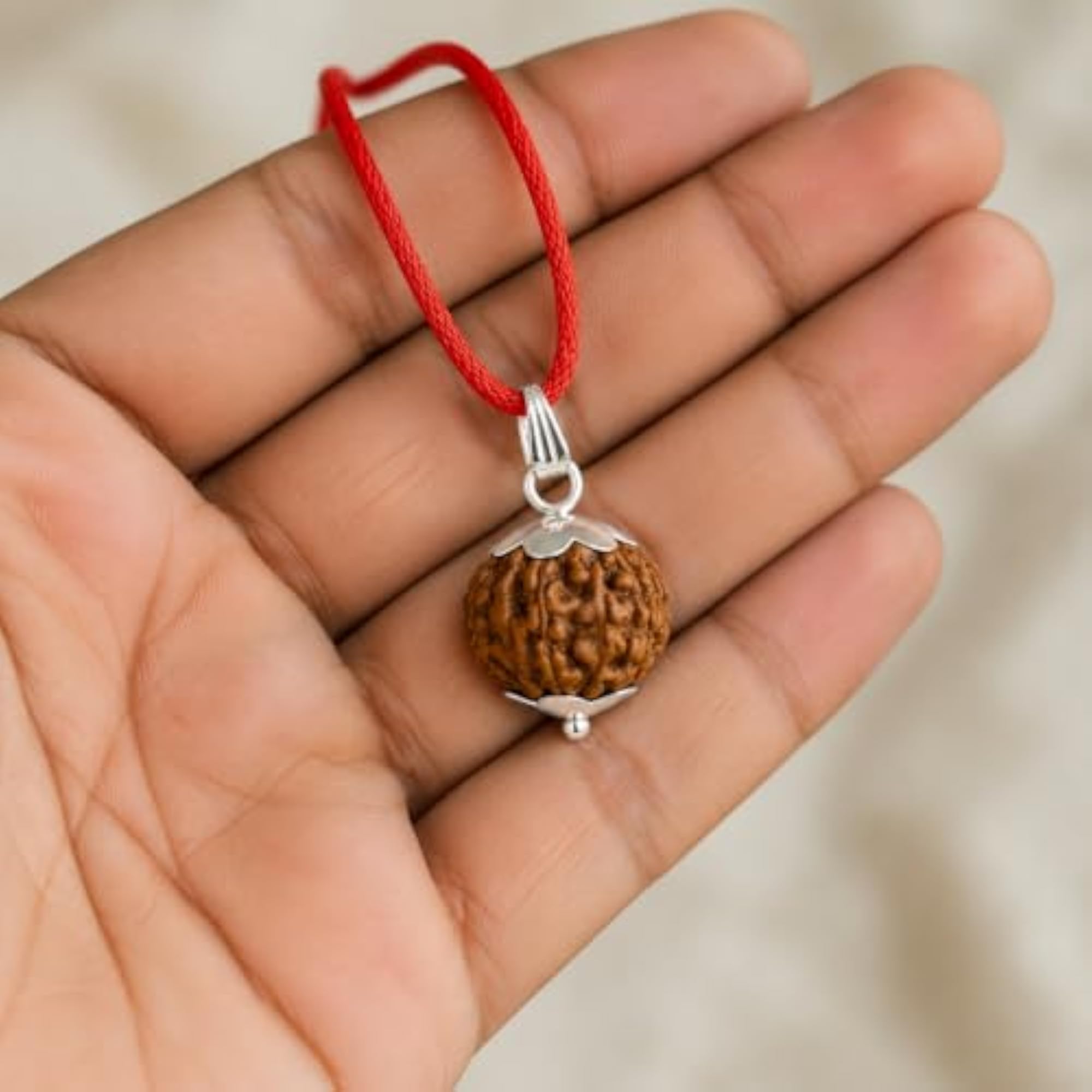 Nepali Rudraksha Pendant with Adjustable Thread Necklace