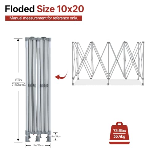 Image of ABCCANOPY Commercial Pop Up Canopy Tent with Sidewalls 10X20,White