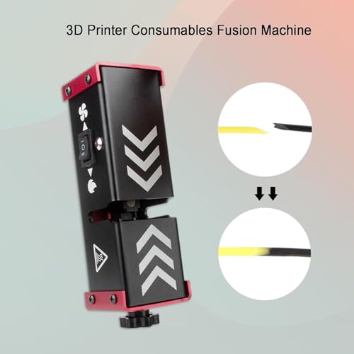 Złącze filamentu do drukarki 3D, spawarka 1,75 mm ze 100 szt. rękawów PTFE, zintegrowane chłodzenie, regulowany zacisk, kompatybilny z PLA/ABS/PA/PC/PETG