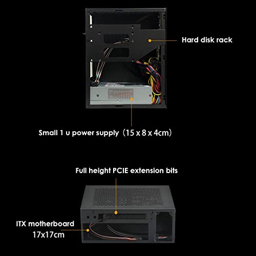 Gabinete para PC Viupolsor A09 Mini ITX Gaming - Chasis HTPC plateado para escritorio con USB 2.0 miniatura 3