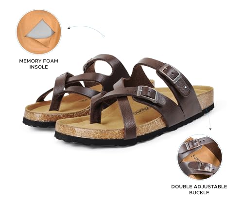 Image of AEROTHOTIC Recovery Slides for Women Cork Footbed Adjustable Straps Sandals