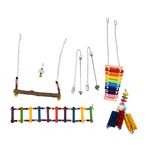 6 pezzi di giocattoli di pollo in legno xilofono di pollo altalena frutta verdura giocattolo supporto per pollo gallina