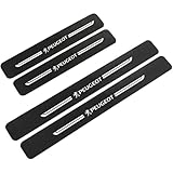 PLJSHAX 4Pcs Car Door Sill Protectors for Peugeot 4007 4008 404 405 406 407 408 5008 504 505 508 604 605 607 806 807, Carbon Fiber Threshold Scratch Resistant Sticker Door Edge Protection Decorate