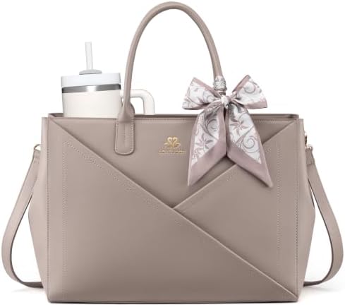 LOVEVOOK Laptop Work Tote Bag for Women with Large Cup Holder, 15.6 Inch