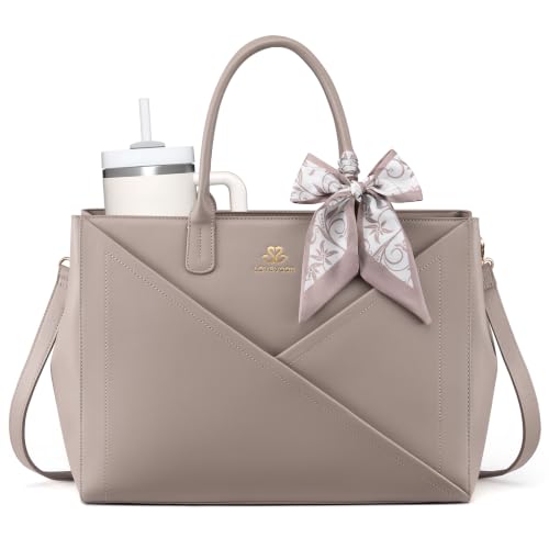 Image of LOVEVOOK Laptop Work Tote Bag for Women with Large Cup Holder, 15.6 Inch