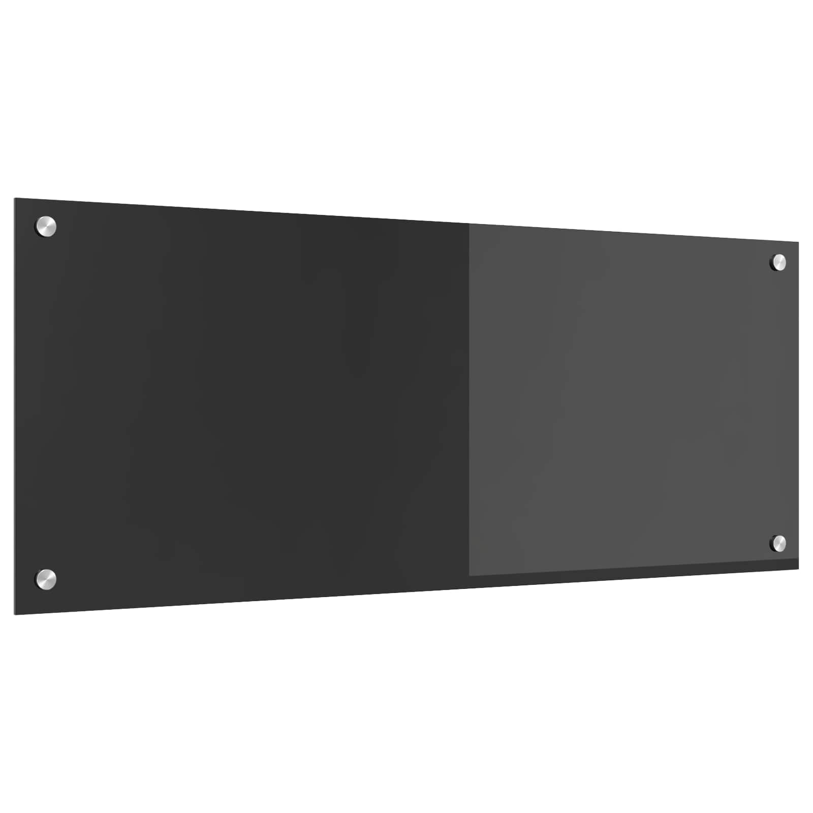 Crédence de cuisine gris foncé 100 x 40 cm plaque de protection murale en verre trempé