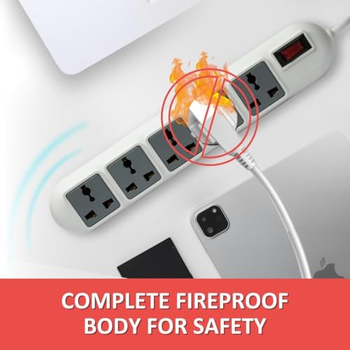 Image of SP50 - 5-Socket Power Strip | Surge Protection, Copper Cable & Reset Switch | 2m ABS Body, 3-Year Warranty