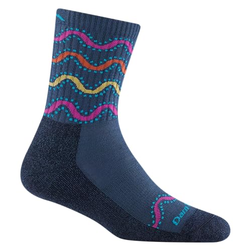 Image of Darn Tough Vermont Womens Wandering Stripe Micro Crew Lightweight with Cushion