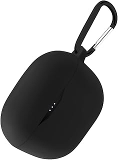 جراب من السيليكون متوافق مع جيه بي ال تون 120 TWS/ جيه بي ال تون 125 TWS، مزود بحلقة تثبيت من جيوميو (لون اسود)، جلد