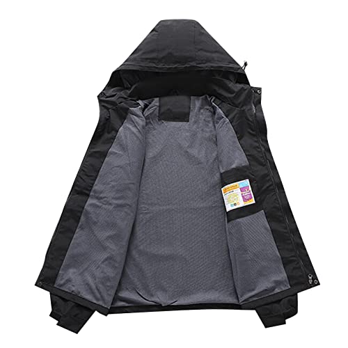 Mens Bomber Jacket Lightweight Breathable Rainproof Windbreaker Hooded Coat - image 4