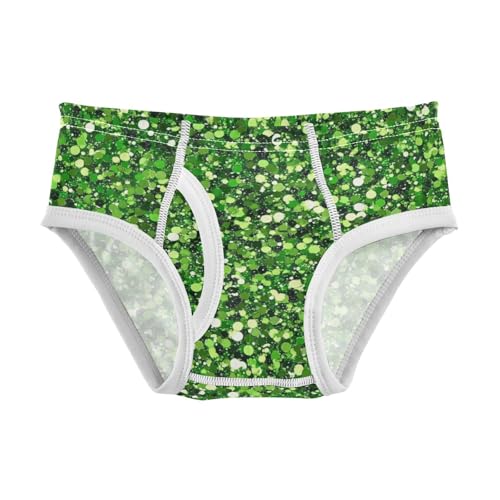 KLL Green Glitter Texturoddler Boys' Pure Cotton Nighttime Underwear Cute Children Panties