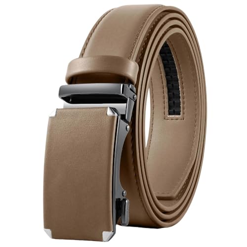 Men's Adjustable Ratchet Strap, Automatic Winding, Casual Genuine Leather Belt Tpzd-9Kh 130cm