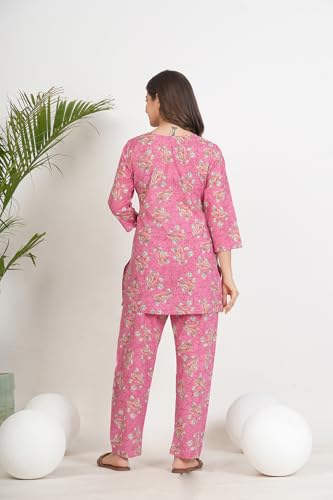 Image of Kuruti B Sheets Women's Printed Night Suit Set | Soft & Breathable Top and Pyjama Set for Women | Stylish Relaxed Fit Sleepwear for Everyday Comfort | Perfect Lounge Wear for Home & Travel