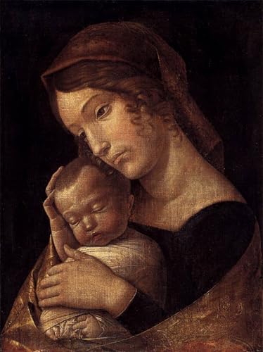 Impression d'affiches Andrea Mantegna toile portrait de Dame à l'enfant endormi 60x90cm