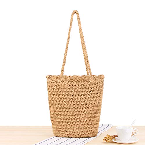 Borsa A Tracolla di Paglia,Borsa Paglia Senneous Single Borsa a Mano a Mano a Maglia a Mano a Mano COT Ruster Holiday Beach Bank Casual Bag(Blue)