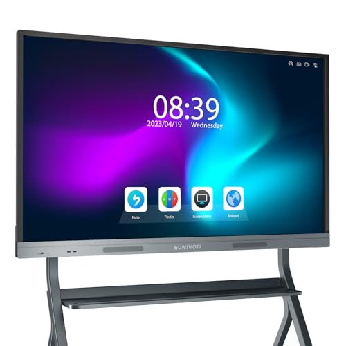 Image of Smart Board, 55'' 4K UHD Smart Whiteboard, Touch Screen Interactive Whiteboard for Classroom and Business (with a Stand)