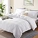 LinenHouse Premium Quality 3-Piece Duvet Cover Set with Zipper Closure & Corner Ties,Solid 1000-TC Ultra Soft Pillow Shams 100% Egyptian Cotton(Super King 98x108, White)