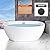 WOODBRIDGE 59" Acrylic Freestanding Bathtub Contemporary Soaking Tub with Oil Rubbed Bronze Overflow and Drain,White