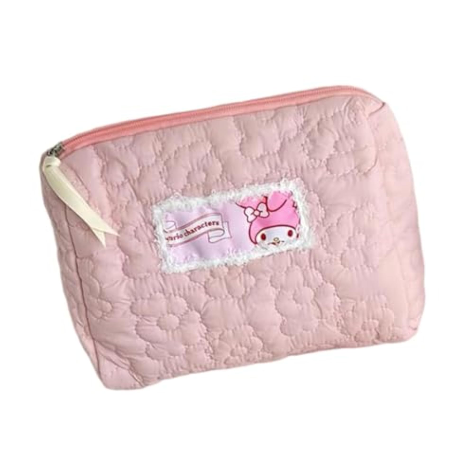 Large Capacity Pink Travel Makeup Bag with Zipper