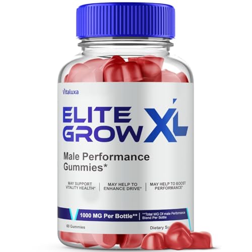 Elite Grow XL Gummies, EliteGrow XL Advanced Formula Males Premium Supplement, EliteGrowXL Performance Blend 800MG All Natural Muscle Growth Ingredients Support Maximum Strength Reviews (60 Gummies)
