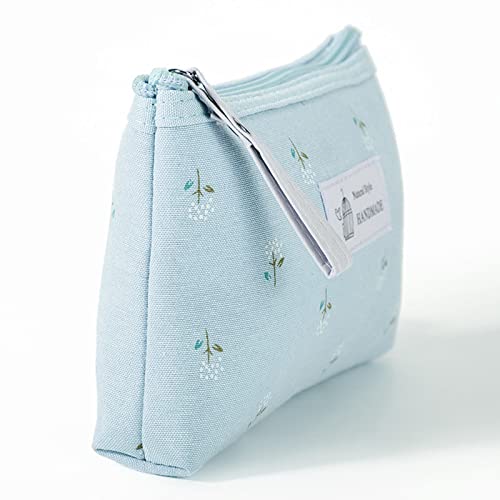 Qikuver Canvas Cosmetic Bags, 2 Pieces Cosmetic Bags for Women, Makeup bag Cute Cosmetic Bag Organizer Small Mini Makeup Pouch for Purse Toiletry Bag4
