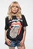 Rolling Stones The T Shirt Leopard Print Tongue Official Womens Skinny Fit Black S #1