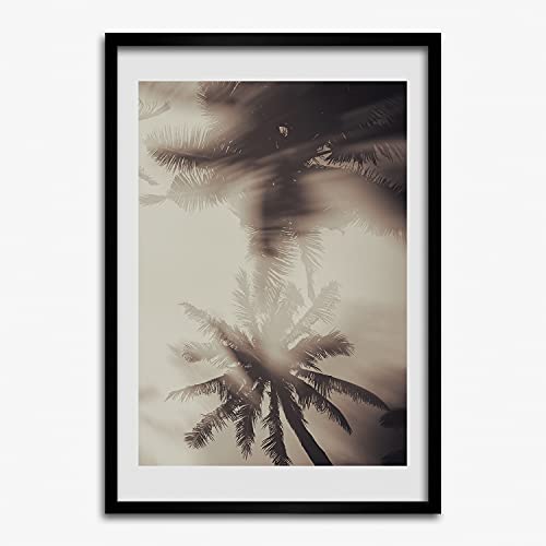 Tableau de palmiers 50x70 cm de qualité premium sous cadre en bois moderne Tulup