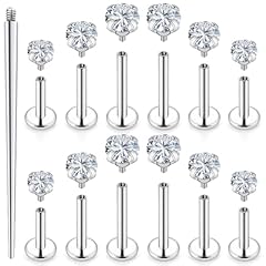 Silver-14G（1.6mm)-6mm 8mm 10mm Bars-2mm 3mm 4mm CZ