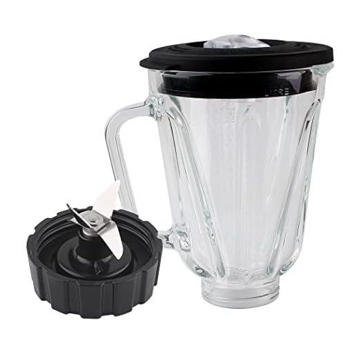 Veterger Replacement Parts 5 cups Glass jar with cross Blade and Base Bottom Cap, Compatible with Hamilton Beach Blenders