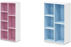 FURINNO 5 Open Shelf Bookcase, 3-Tier Bookshelf, Standard Bookcase