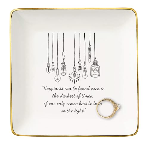 NZY Inspirational Positive Quotes Gift-Jewelry Tray Trinket Holder Ring Dish-Affirmations Reminder Gift-Motivational Recovery