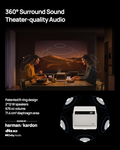 Image of XGIMI Horizon S Pro, 4K Projector, Dolby Vision, 1800 ISO Lumens, 110% BT.2020, Integrated Flexible Stand, Intelligent Screen Adjustment, 2 x 12 W Harman Kardon