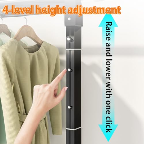 Portant à vêtements pliable double barre penderie mobile réglable