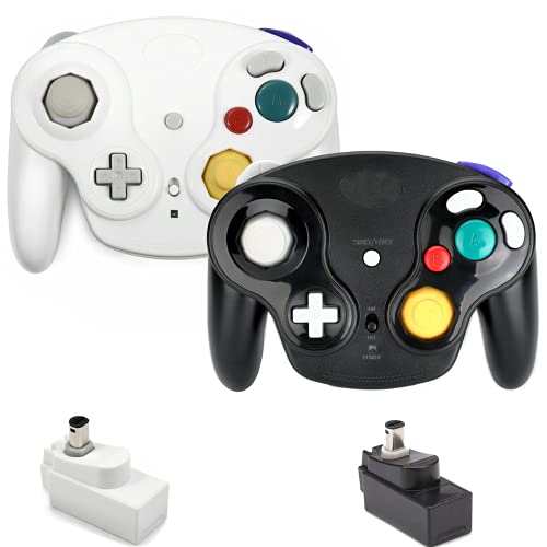 VTONE WIRELESS GAMECUBE CONTROLLER 2 PIECES 2.4G WII GAMECUBE NGC GC(흑백