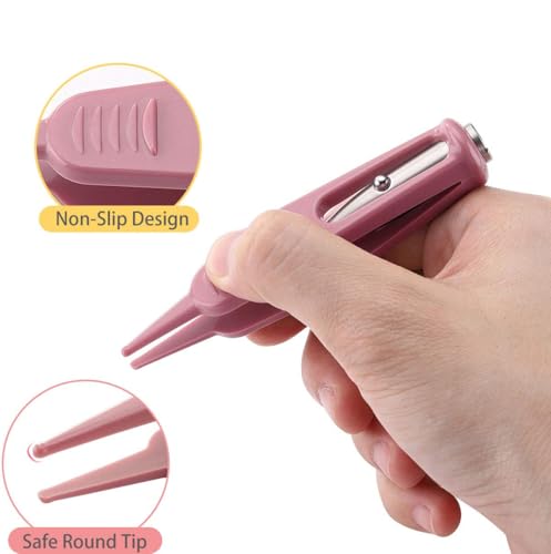 Image of Infant Nose Cleaning Tweezer with LED Light Round-Head Safe and Effective Clip Care Ear Nose Navel Clean Tool Nipper Plier Pincet Forceps for Relieves Stuffy Nose