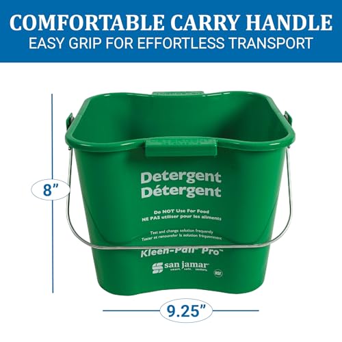 Image of San Jamar Kleen-Pail Plastic Pro Cleaning Bucket 8 Quarts Green