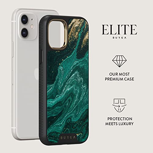 Burga Phone Case Compatible With Iphone 11 - Emerald Green Jade Stone Marble - Cute But Tough With Cloudguard 2-In-1 Defense System - Luxury Iphone 11 Protective Scratch-Resistant Hard Case #TOP1