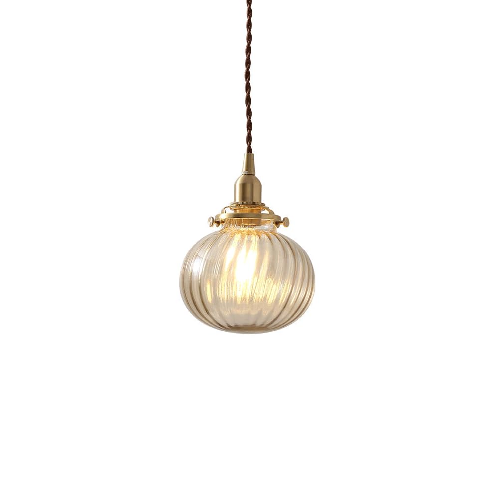 Suspension verre E27 lustre vintage laiton luminaire bar