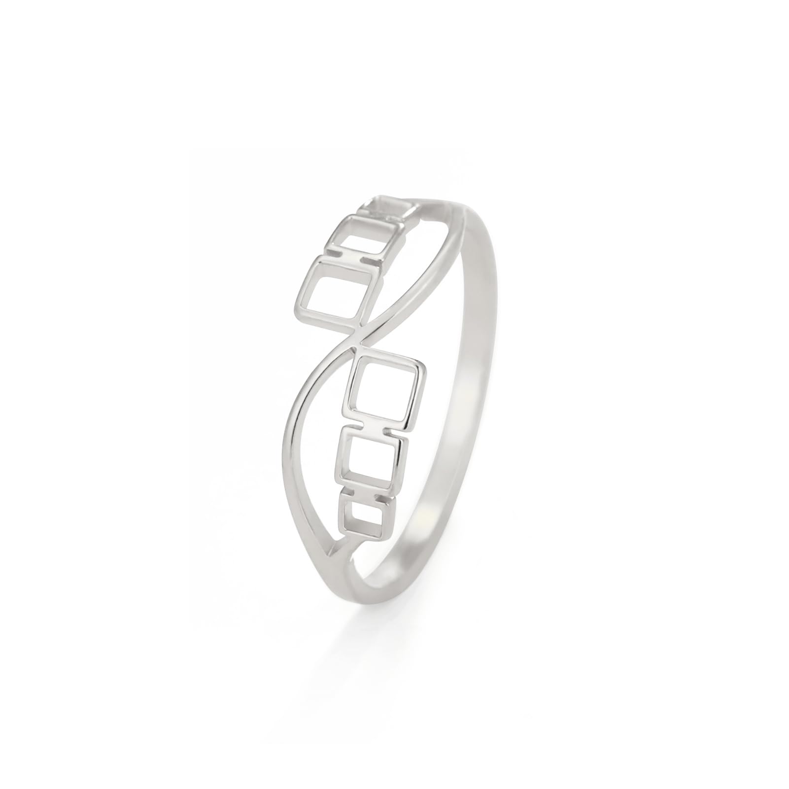 DreamtimesAnillo Geométrico Simple para Mujeres Chicas Único Pequeño Rectángulo Acero Inoxidable Color Dorado Anillos de Dedo Minimalista Geométrico Declaración Anillos de Boda