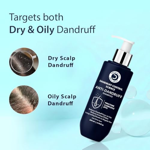 Image of Dermistry Climbazole Piroctone ZPTO Anti-Dandruff Treatment Shampoo Reduces Dryness Flakes Itching Irritation Exfoliates Dry Oily Itchy Scalp Suits Dry Frizzy Curly All Hair Types for Men Women 200ml