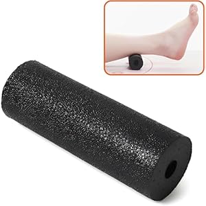 Travel Foam Roller, Rounded Foam Roller for Myofascial Release, Foams Rollers for Muscles, Back Pain Relief, Muscle Massage, Wobble Rollers for Legs, Gym, and Fitness, 5.9 Inch, Black