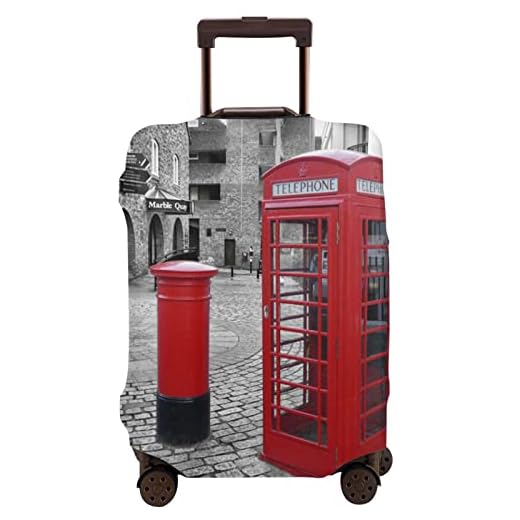 Londres rojo cabina de teléfono cubierta de equipaje lavable viaje maleta protector para 18-32 pulgadas S-Xl, blanco, 95