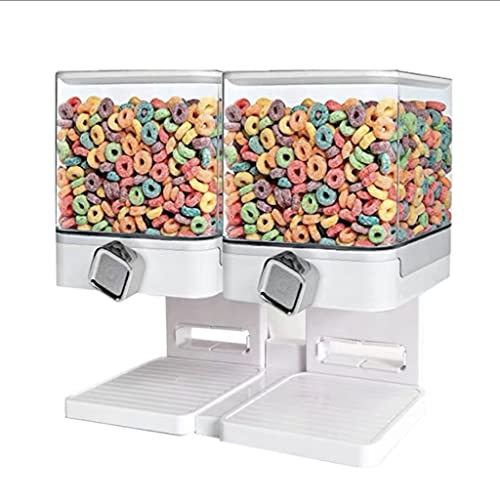 IUokLU Dispensador de Cereales y contenedor de Almacenamiento de 37 l/74 l para Alimentos Secos para encimeras de Cocina mesas bocadillos Frutos Secos y Dulces，Blanco-7,4L